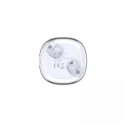 Ecouteurs CLAYRA sans-fil intra, coque transparente, indicateur de charge, ANC, BT V6.0, blanc