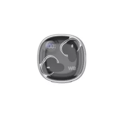 Ecouteurs CLAYRA sans-fil intra, coque transparente, indicateur de charge, ANC, BT V6.0, noir