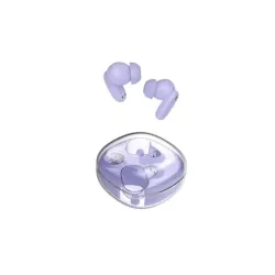 Ecouteurs CLAYRA sans-fil intra, coque transparente, indicateur de charge, ANC, BT V6.0, violet