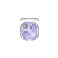 Ecouteurs CLAYRA sans-fil intra, coque transparente, indicateur de charge, ANC, BT V6.0, violet