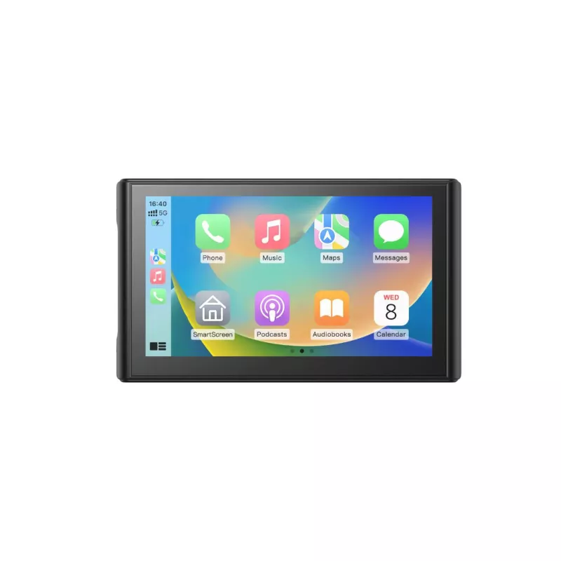 Ecran Carplay & Android auto 7'' - Support magnétique - Chargeur allume cigare et cable d'alimentation inclus