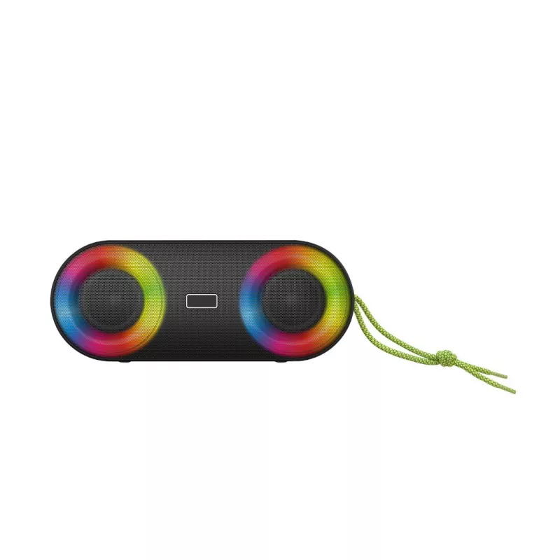 Enceinte BT RMS 5W*2 , lecteur USB/Micro SD, Aux IN, Radio FM, batterie rechargeable de 3000mAh, IP65 , jeu de lumière…