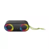 Enceinte BT RMS 5W*2 , lecteur USB/Micro SD, Aux IN, Radio FM, batterie rechargeable de 3000mAh, IP65 , jeu de lumière…