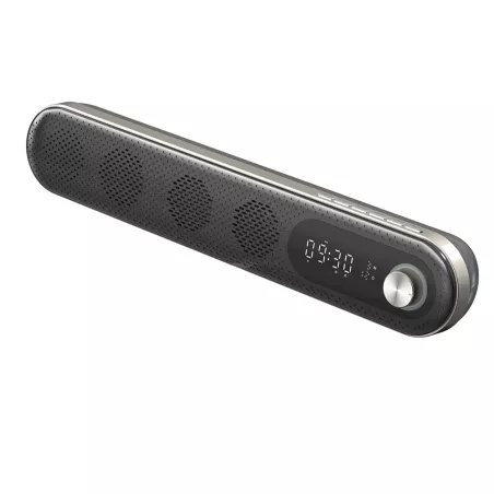 Enceinte BT WE av ecran LCD 10W affichage heure et temperature int dual alarme, lecteur USB/Micro SD Radio FM, Aux in, NOIR