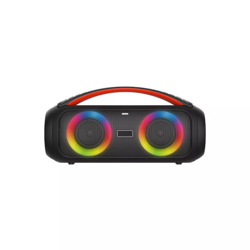 Enceinte de soirée BT RMS 26W , lect USB/Micro SD, Aux IN, Micro IN, Radio FM, 4500mAh, IPX5, jeu de lumière, poignée de…