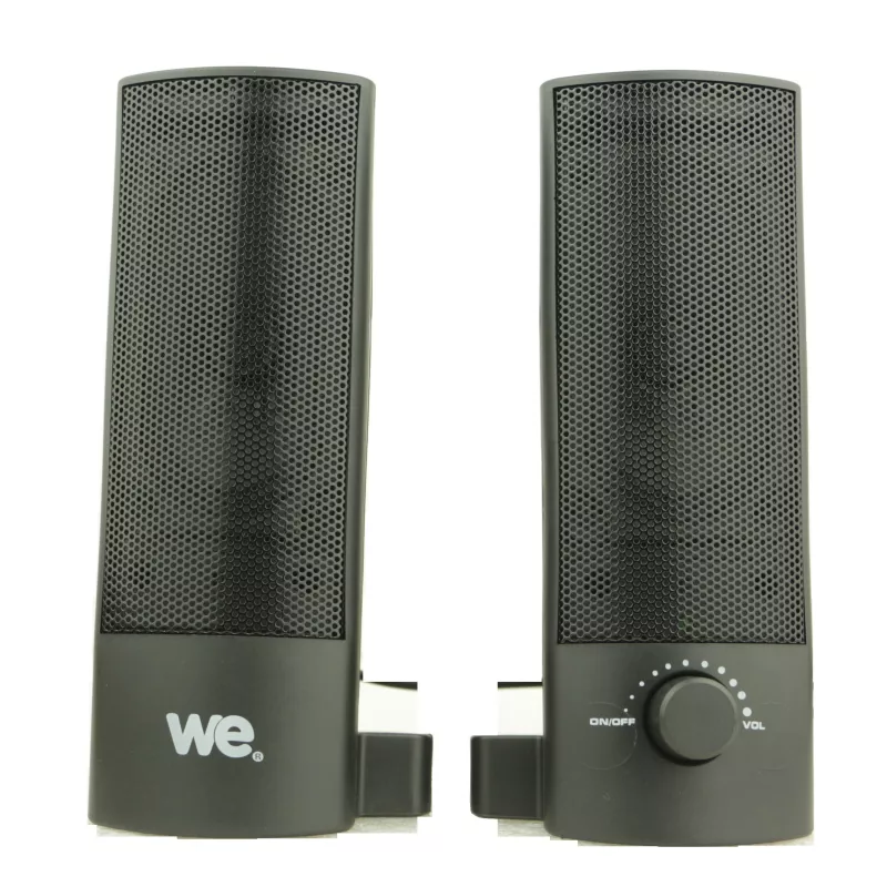 Enceinte PC WE 2.0 RMS 2 x 2.5W , transformable en barre de son, connection en USB, Jack stéréo 3.5 mm Interrupteur on/off