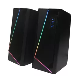 Enceinte PC WE 2.0 2 x 3W RMS Connexion Bluetooth, LED RGB Port USB, Jack stéréo 3.5 mm Interrupteur on/off