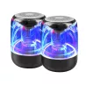 Pack d'enceinte BT 2pcs WE, 5W*2 BT 5,0, Lecteur de carte Micro SD Batterie 1000mAh/pc, Aux in TWS, effect LED, noir