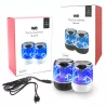 Pack d'enceinte BT 2pcs WE, 5W*2 BT 5,0, Lecteur de carte Micro SD Batterie 1000mAh/pc, Aux in TWS, effect LED, noir