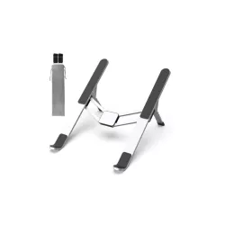 Support PC WE pliable en aluminium jusqu'à 15.6'', avec système d'accroche à ressort, 6 hauteurs reglables, antidérapant…