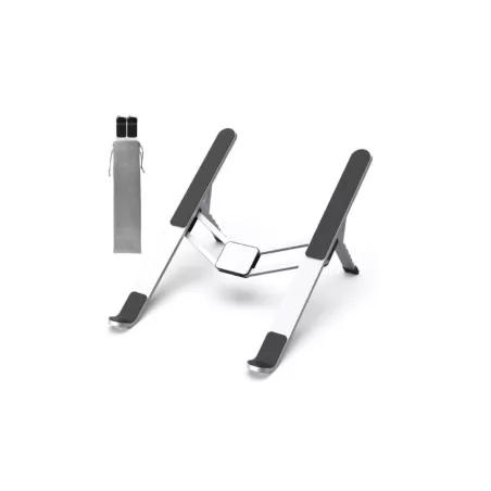 Support PC WE pliable en aluminium jusqu'à 15.6'', avec système d'accroche à ressort, 6 hauteurs reglables, antidérapant…