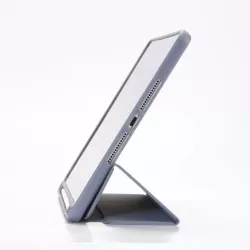 Etui folio WE pour tablette iPad 10.2 - Coloris violet/lila - Fonction support - Dos transparent - Support stylet - 7/8/9 GEN