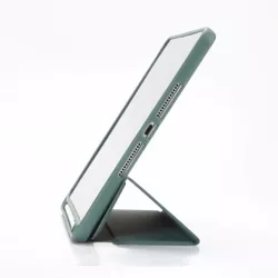 Etui folio WE pour tablette iPad 10.2 - Coloris vert sapin - Fonction support - Dos transparent - Support stylet - 7/8/9 GEN