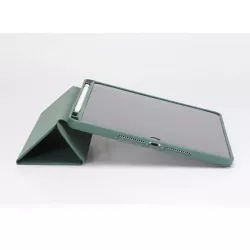 Etui folio WE pour tablette iPad 10.2 - Coloris vert sapin - Fonction support - Dos transparent - Support stylet - 7/8/9 GEN