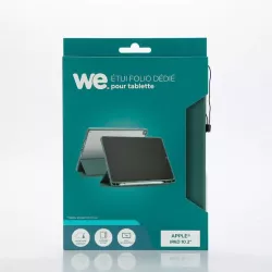 Etui folio WE pour tablette iPad 10.2 - Coloris vert sapin - Fonction support - Dos transparent - Support stylet - 7/8/9 GEN