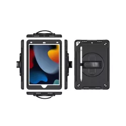 WE Etui antichocs pour iPad 10.2 (7/8/9th generation) avec poignée rotative, porte-stylet, protection écran, fonction support…