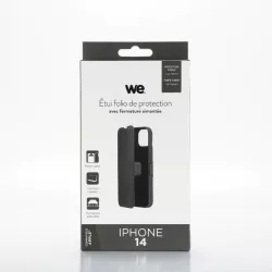 WE Etui folio FERMETURE AIMANTEE IPHONE 14 Noir