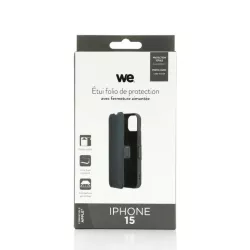 WE Etui folio FERMETURE AIMANTEE APPLE AIPHONE 15