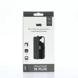 WE Etui folio AIMANTE APPLE IPHONE 16 PLUS Noir