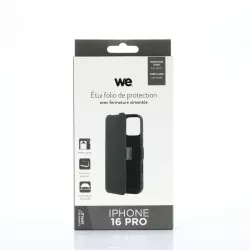 WE Etui folio AIMANTE APPLE IPHONE 16 PRO Noir