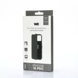 WE Etui folio AIMANTE APPLE IPHONE 16 PRO Noir