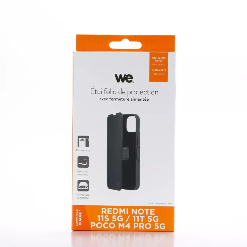 WE Etui folio FERMETURE AIMANTEE XIAOMI REDMI NOTE 11S 5G / 11T 5G / POCO M4 PRO 5G