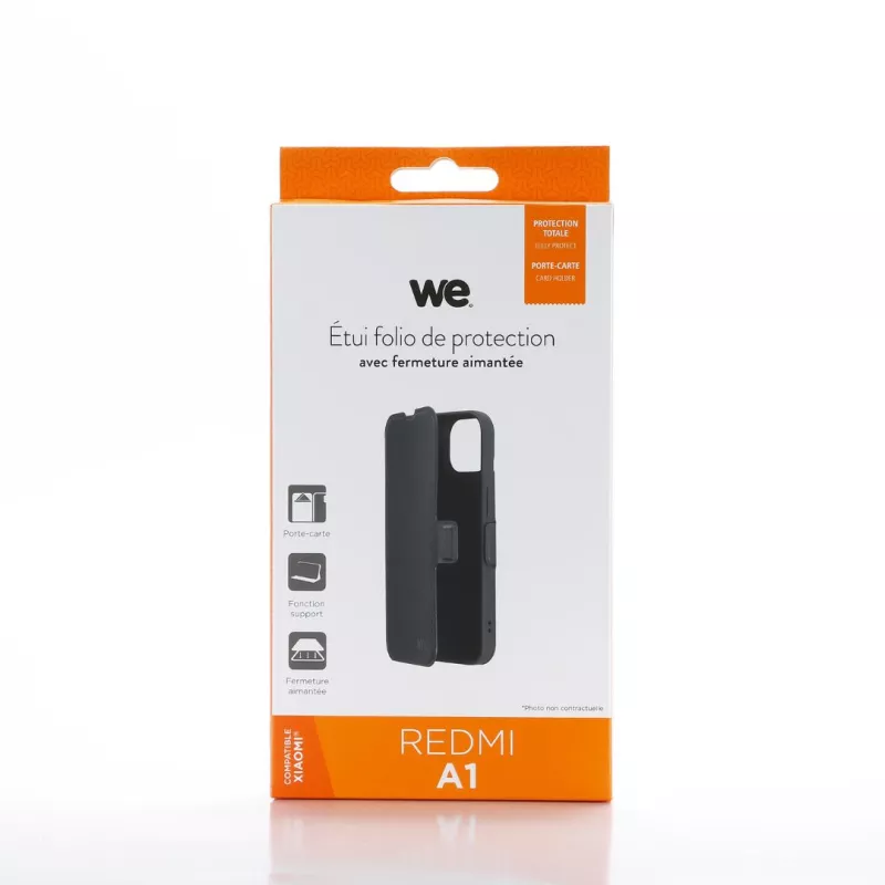 WE Etui folio AIMANTE XIAOMI REDMI A1 / A2 Noir