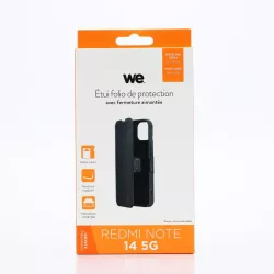WE Etui folio FERMETURE AIMANTEE XIAOMI REDMI NOTE 14 5G noir