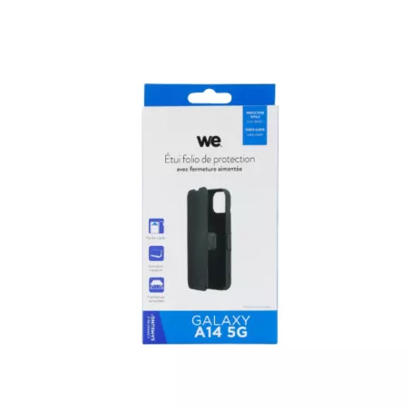 WE Etui folio FERMETURE AIMANTEE SAMSUNG GALAXY A14 4G/5G Noir