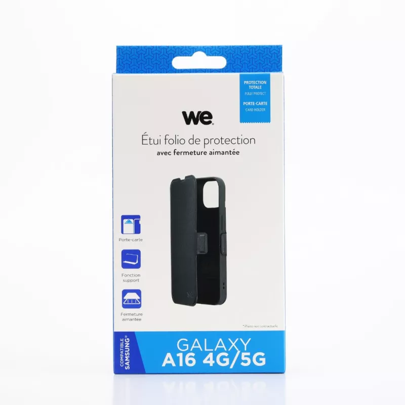 WE Etui folio FERMETURE AIMANTEE SAMSUNG A16 4G/5G noir