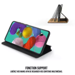 WE Etui folio CLASSIQUE SAMSUNG GALAXY A51 Noir