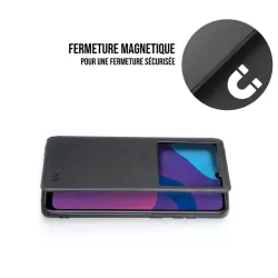 WE Etui folio CLASSIQUE HUAWEI MATE 20 Noir - Avec fen2e