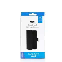 WE Etui folio MAGNETIQUE SAMSUNG GALAXY A42 Noir