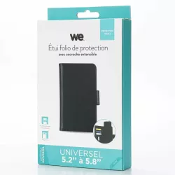 WE Etui de protection UNIVERSEL PINCE - L - 5.2 à 5.8 Noir