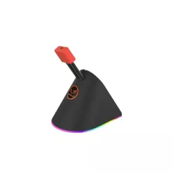 WE GAMIUM Bungee pour souris / Système de gestion de câble pour souris - avec rétro-éclairage - Pied en caoutchouc - Noir