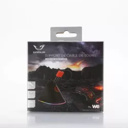 WE GAMIUM Bungee pour souris / Système de gestion de câble pour souris - avec rétro-éclairage - Pied en caoutchouc - Noir