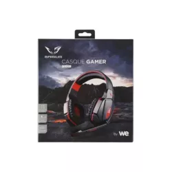 Casque Gamer filaire microphone ajustable. télécommande de contrôle hauts-parleur 50mm, câble en nylon 2.2m, connecteur en or