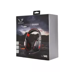 Casque Gamer filaire microphone ajustable. télécommande de contrôle hauts-parleur 50mm, câble en nylon 2.2m, connecteur en or
