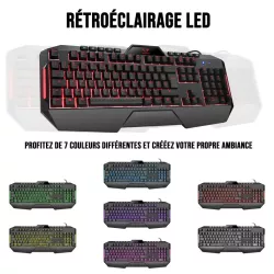 Clavier Gamer Gamium V2 Rétro-éclairage / 4 touches macro 19 touches anti-ghosting / 12 touch multimédia / Blocage Windows