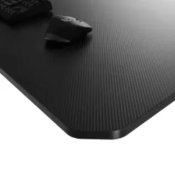 WE Gamium Bureau gamer avec support casque et gobelet - structure en métal - plateau en fibre de carbone / effet texturé…