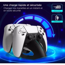 Dock de charge pour manettes PS5 Compatible manette PS5 officielle Peut charger 2 manettes à la fois Indicateur de charge…