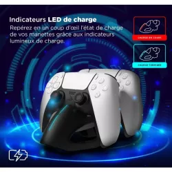 Dock de charge pour manettes PS5 Compatible manette PS5 officielle Peut charger 2 manettes à la fois Indicateur de charge…