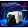 Dock de charge pour manettes PS5 Compatible manette PS5 officielle Peut charger 2 manettes à la fois Indicateur de charge…