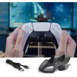 Dock de charge pour manettes PS5 Compatible manette PS5 officielle Peut charger 2 manettes à la fois Indicateur de charge…