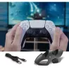 Dock de charge pour manettes PS5 Compatible manette PS5 officielle Peut charger 2 manettes à la fois Indicateur de charge…