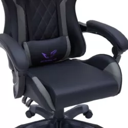 Fauteuil gaming GAMIUM Altar, finition PU diamant, accoudoirs fixes, 5 roues, vérin classe 3 100mm, coussins tête et lombaires…