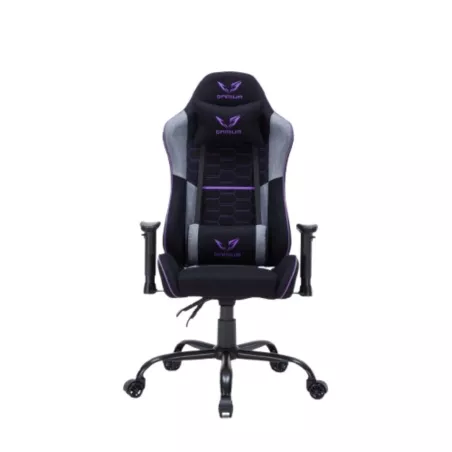 Fauteuil gaming GAMIUM Nyros, finition tissu nid d'abeille, accoudoirs réglables, 5 roues, vérin classe 3 100mm, coussins tête…