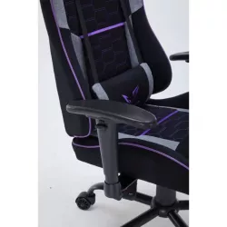 Fauteuil gaming GAMIUM Nyros, finition tissu nid d'abeille, accoudoirs réglables, 5 roues, vérin classe 3 100mm, coussins tête…