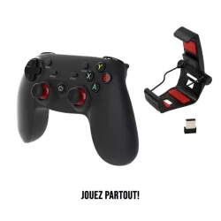 Manette Gaming sans fil Bluetooth / 2.4GHz / filaire Avec clip pour Smartphone Compatible PC, PS3 et Android