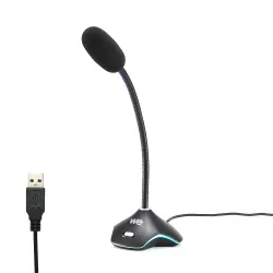 WE Gamium microphone gamer RGB USB avec touches de contrôle de volume ,15 modes de couleurs, idéal pour jeux vidéos, appels…